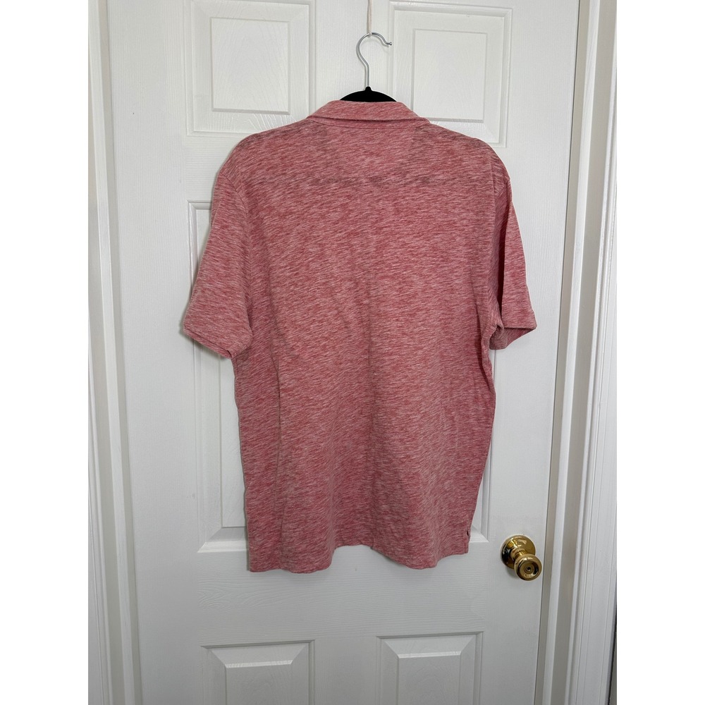 Faherty Brand Mens Heathered Red Short Sleeve Pocket Polo Shirt Large - Picture 4 of 5